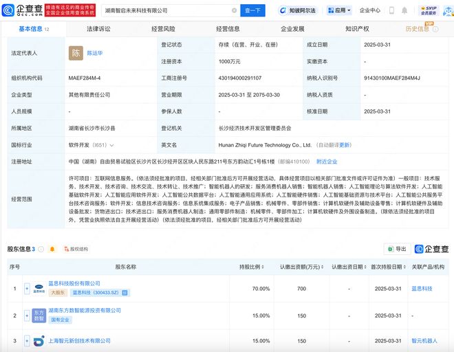 智元機器人攜手藍思科技，于湖南成立智啟未來公司，聚焦人工智能理論與算法軟件開發(fā)